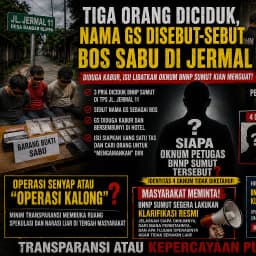 Tiga Orang Diciduk, Nama GS Disebut-sebut Bos Sabu di Jermal — Diduga Kabur, Isu Operasi Liar Oknum BNNP Sumut Kian Menguat.
